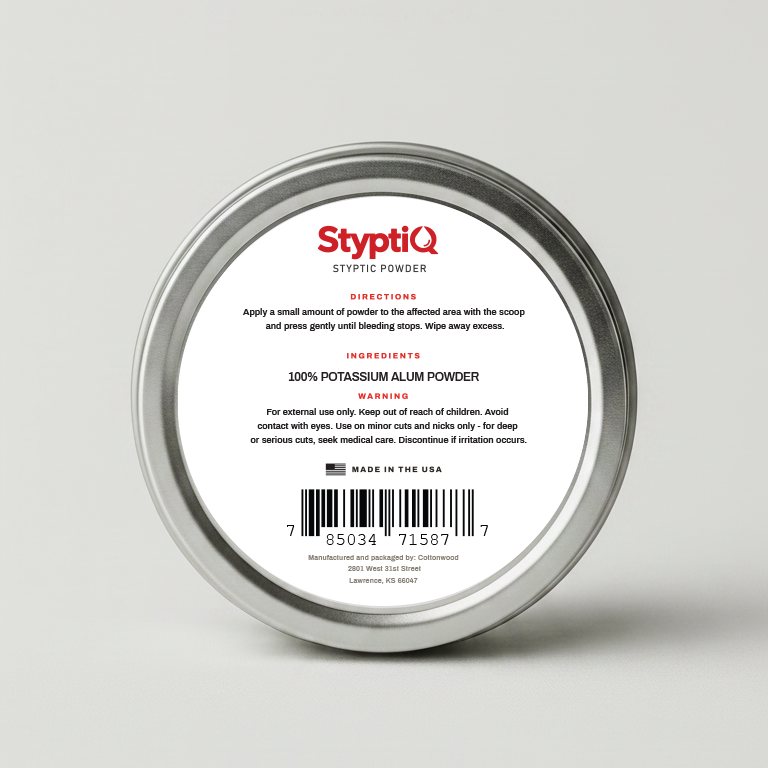 Tin back label